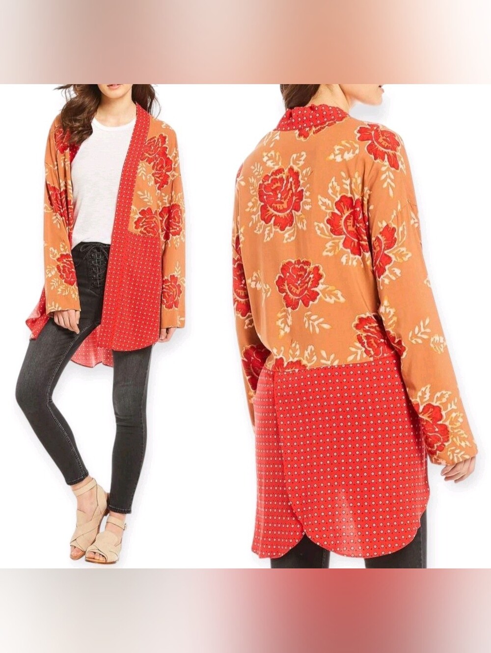 Free People Floral Patchwork Kimono